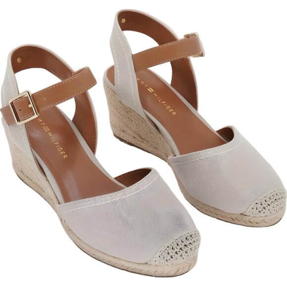 Tommy Hilfiger Nilsa Espadrille Wedge Sandals Light Natural Women US 7M - Picture 4 of 6